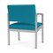 Lesro Lenox Steel Wide Guest Chair Metal Frame, Silver, OH Waterfall Upholstery LS1201 - alternate 3